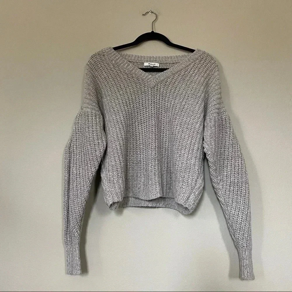 MADEWELL Pleat-Sleeve Pullover Sweater Size XS